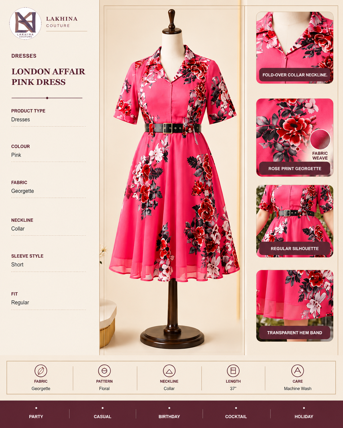 London Affair Pink Dress