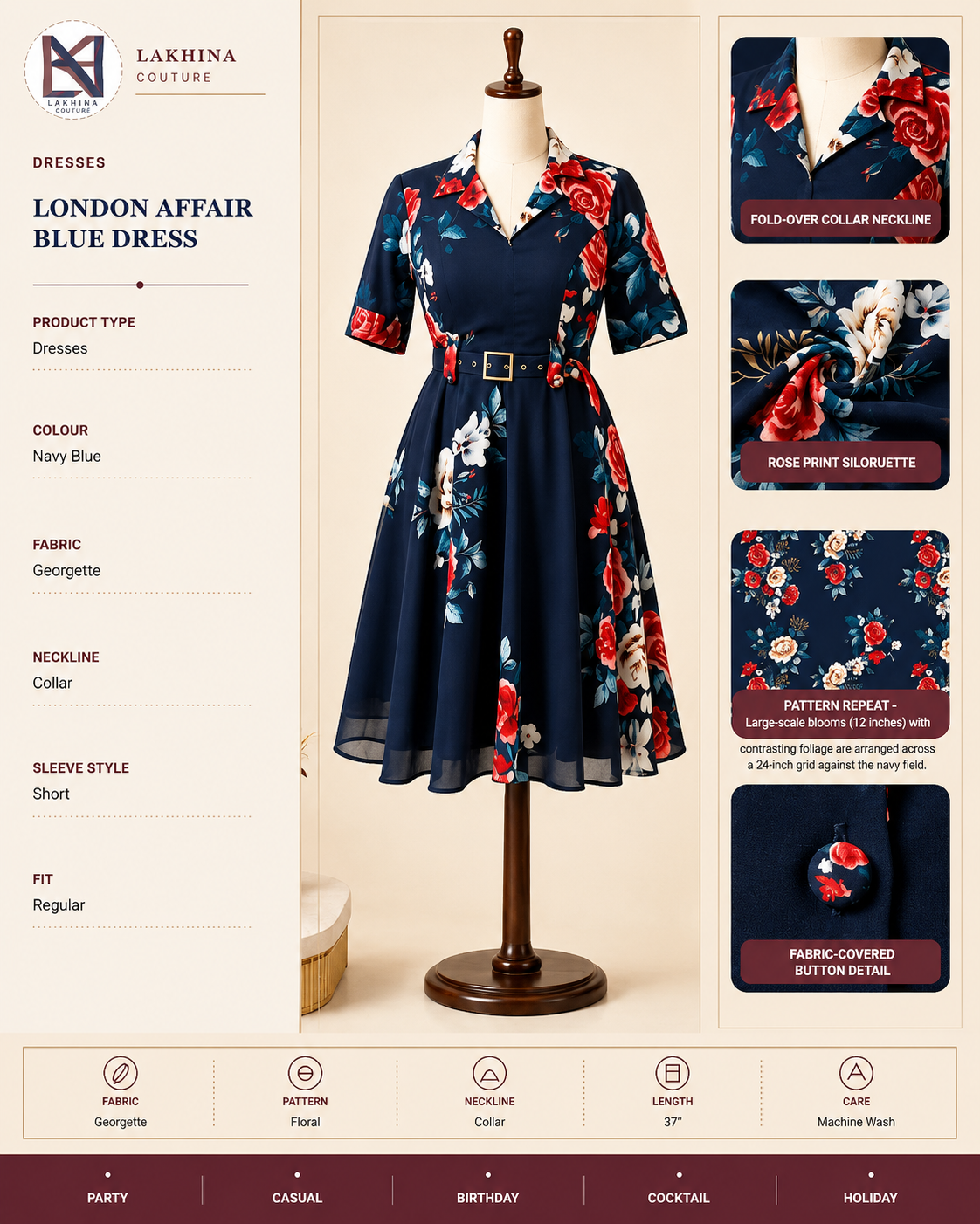 London Affair Blue Dress