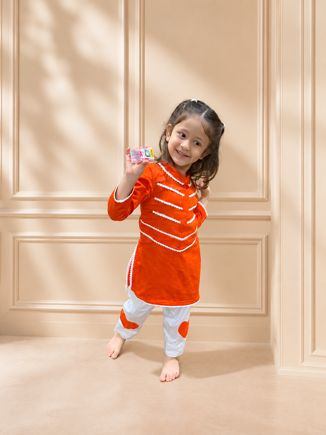 Little Love Orange Kurta Set