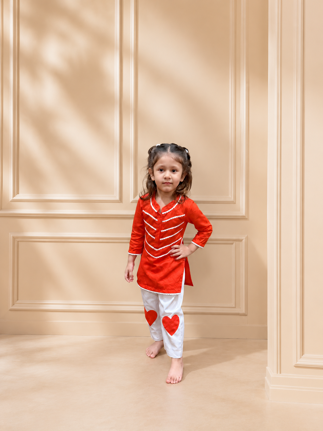 Little Love Orange Kurta Set