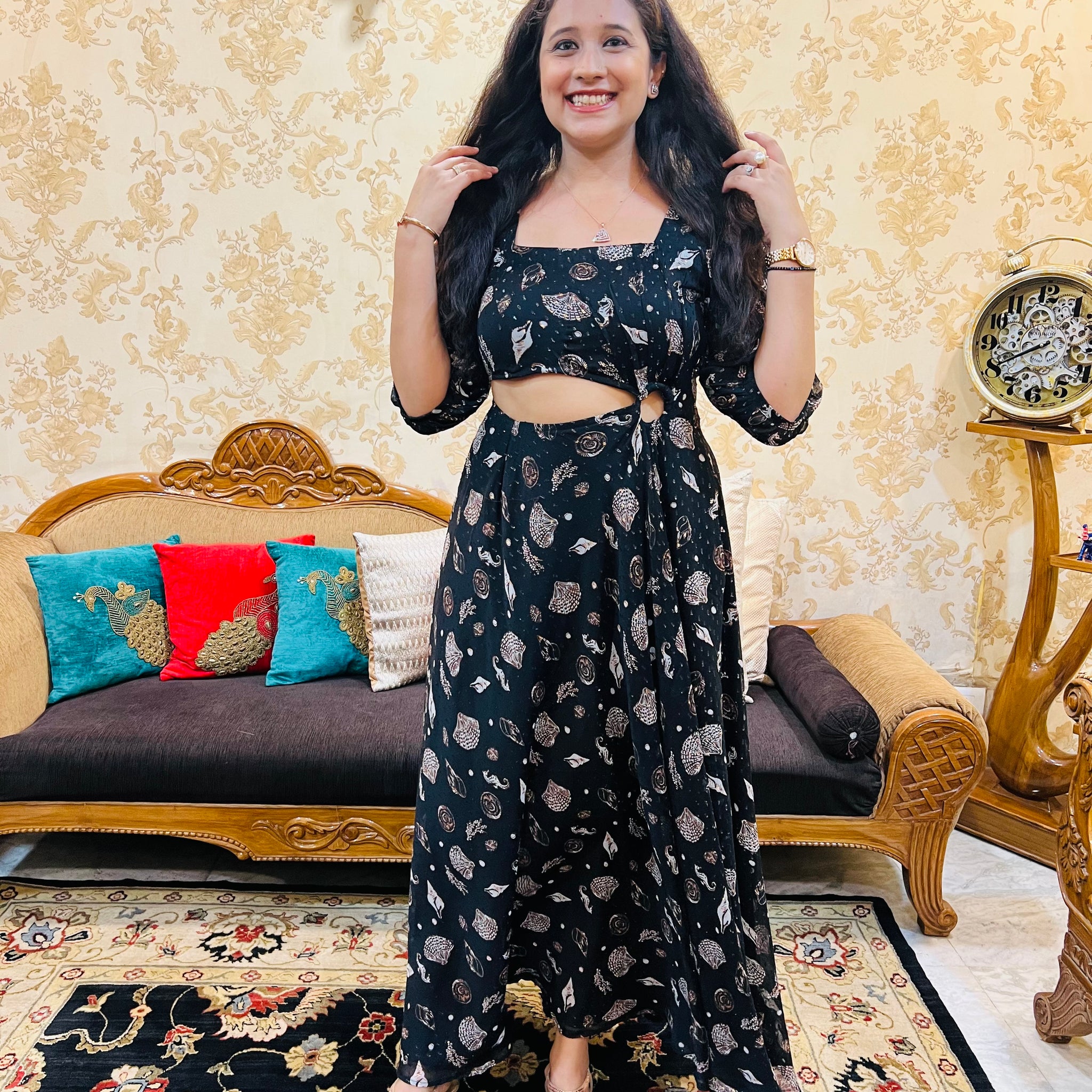 Black Ocean Lurex Maxi