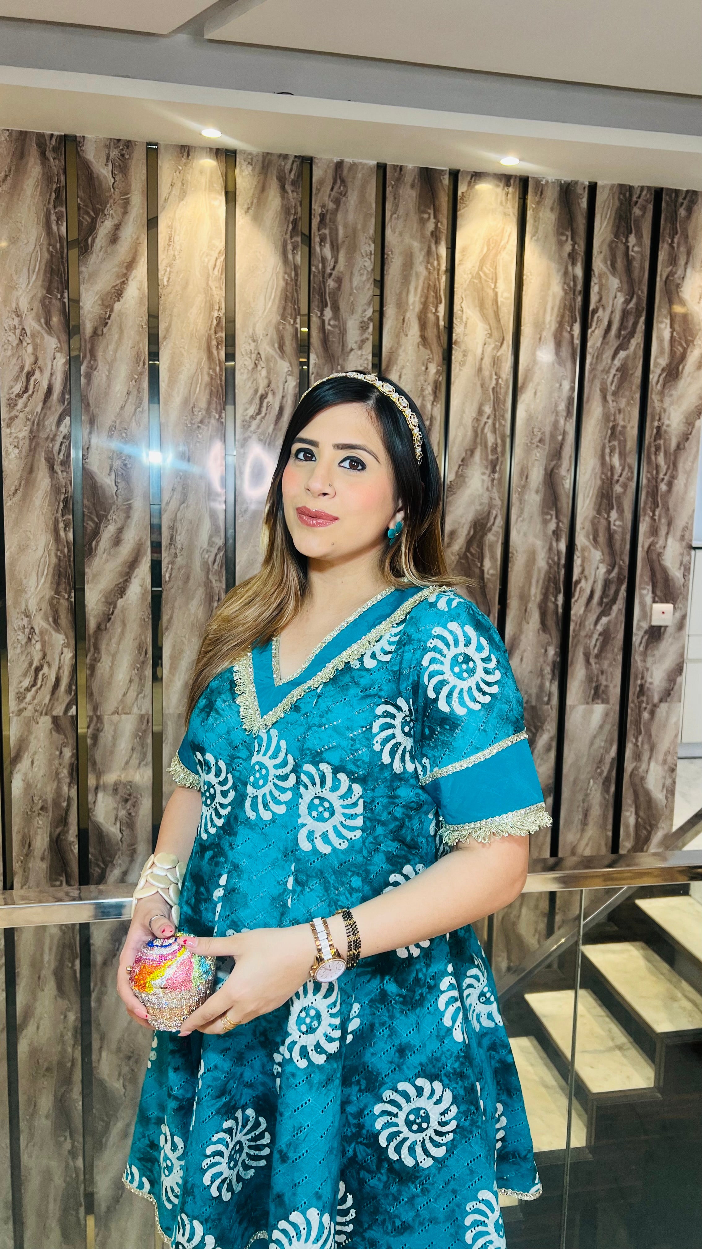Teal Cotton Batik Co-Ord