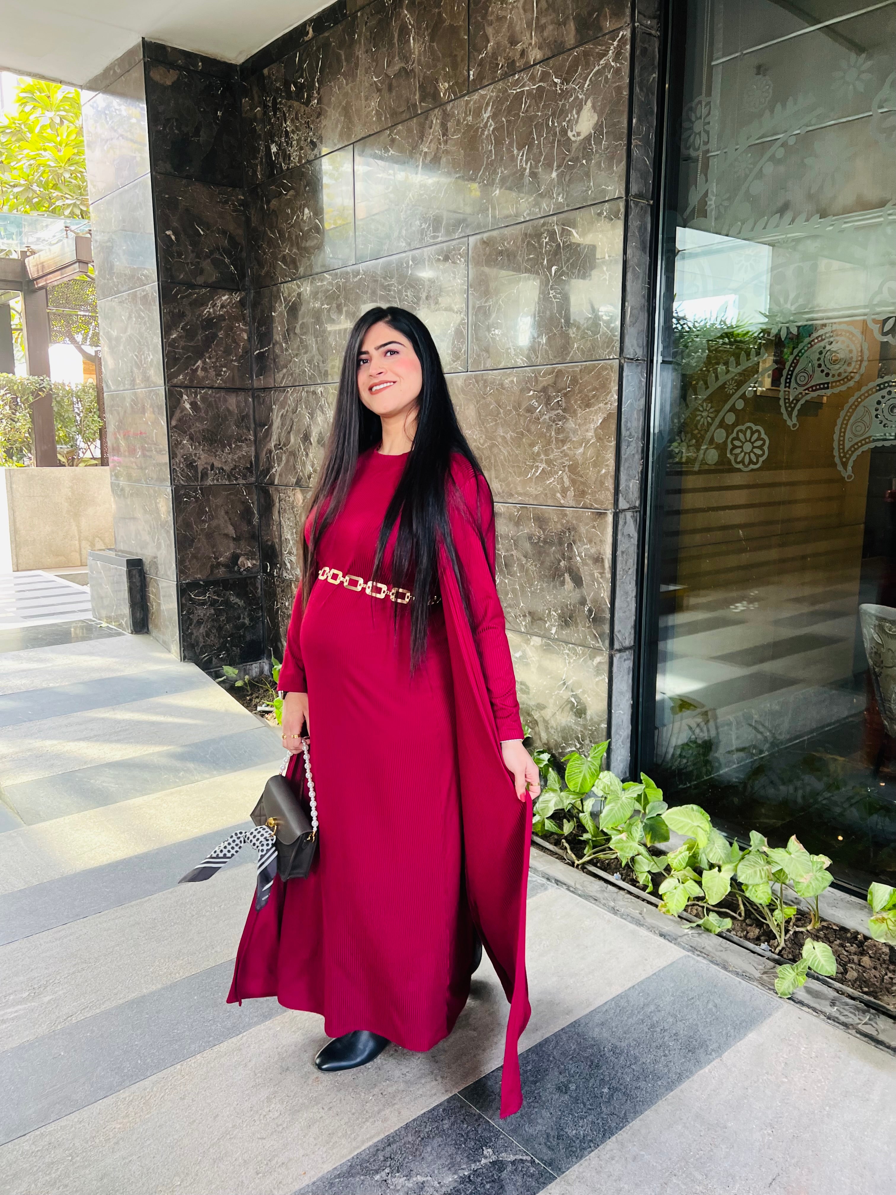 Ruby Rib Knit Maxi Dress + Shrug