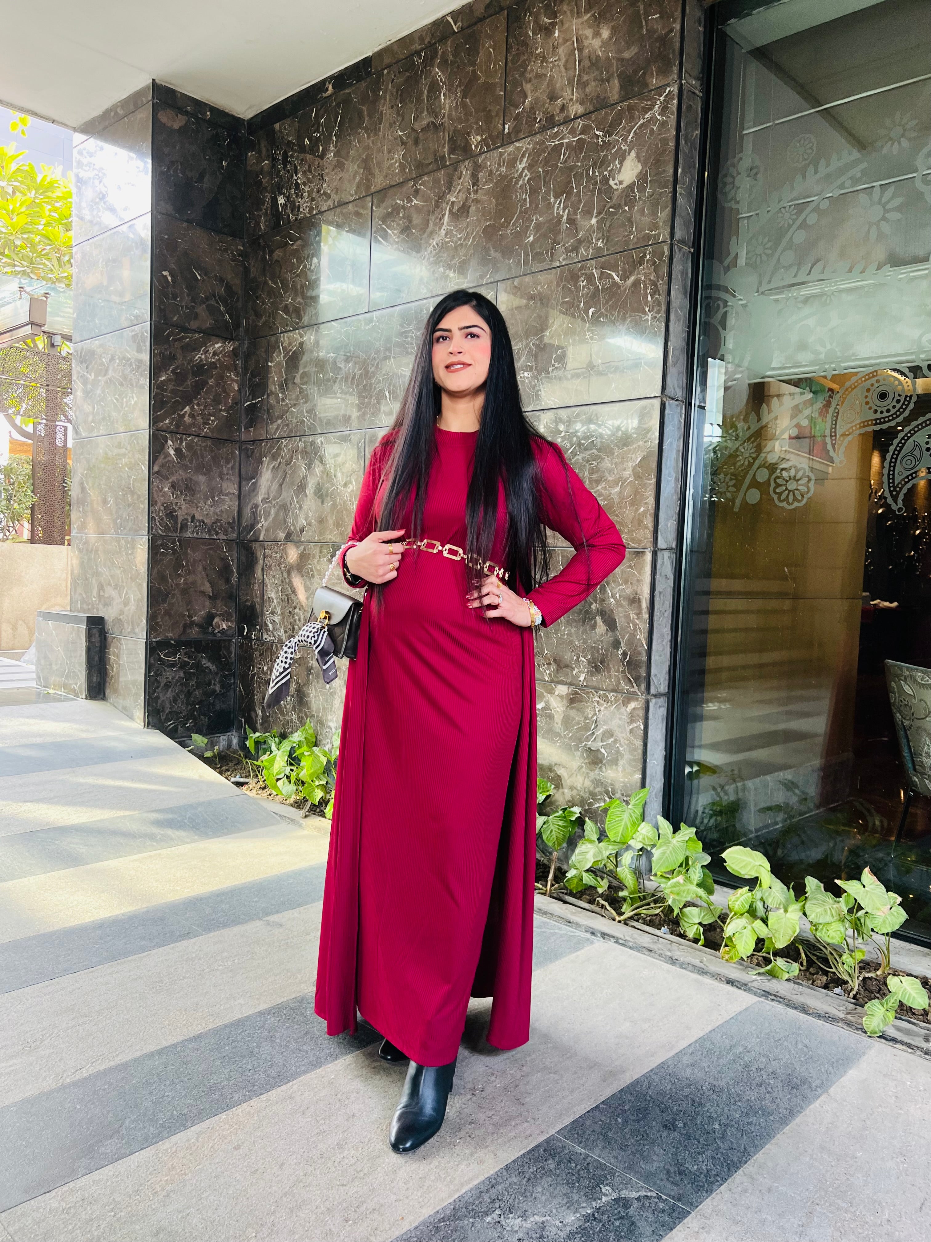 Ruby Rib Knit Maxi Dress + Shrug