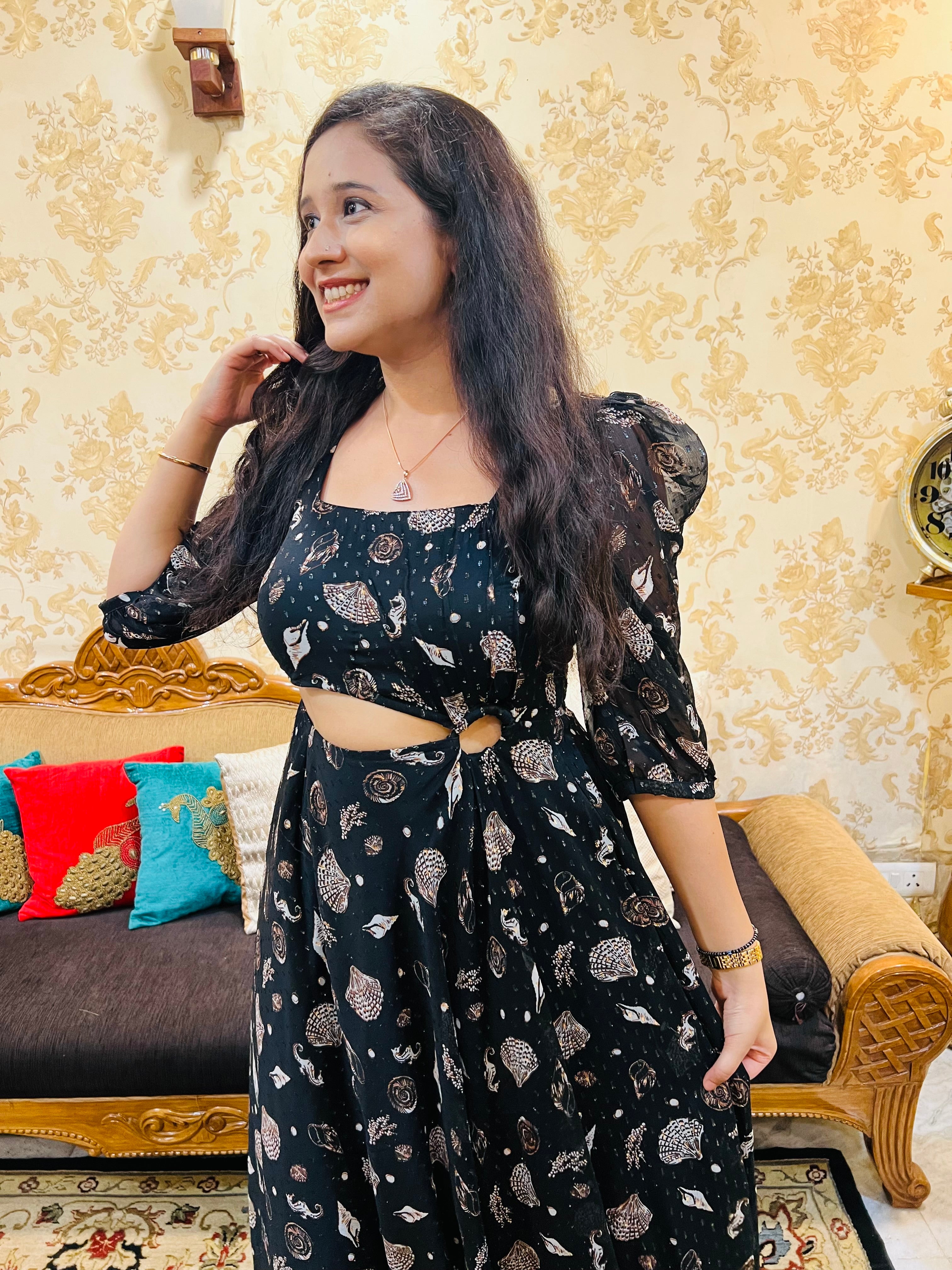 Black Ocean Lurex Maxi