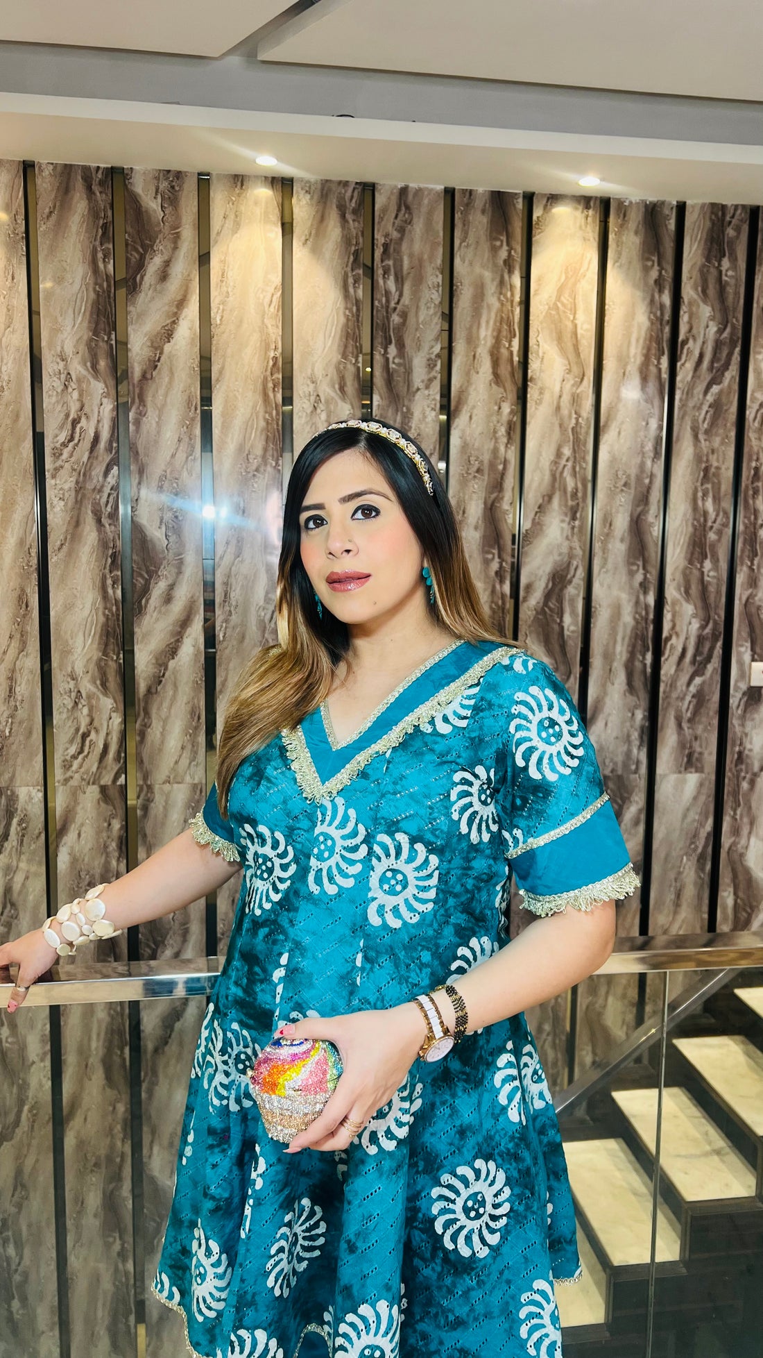 Teal Cotton Batik Co-Ord