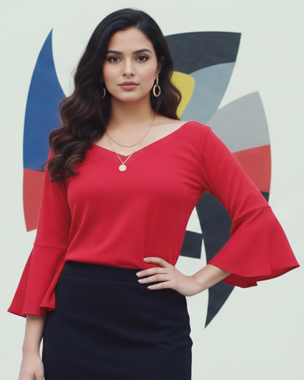 Off Shoulder Red Top