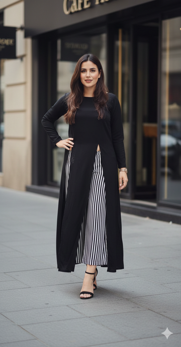 Black Slit Top