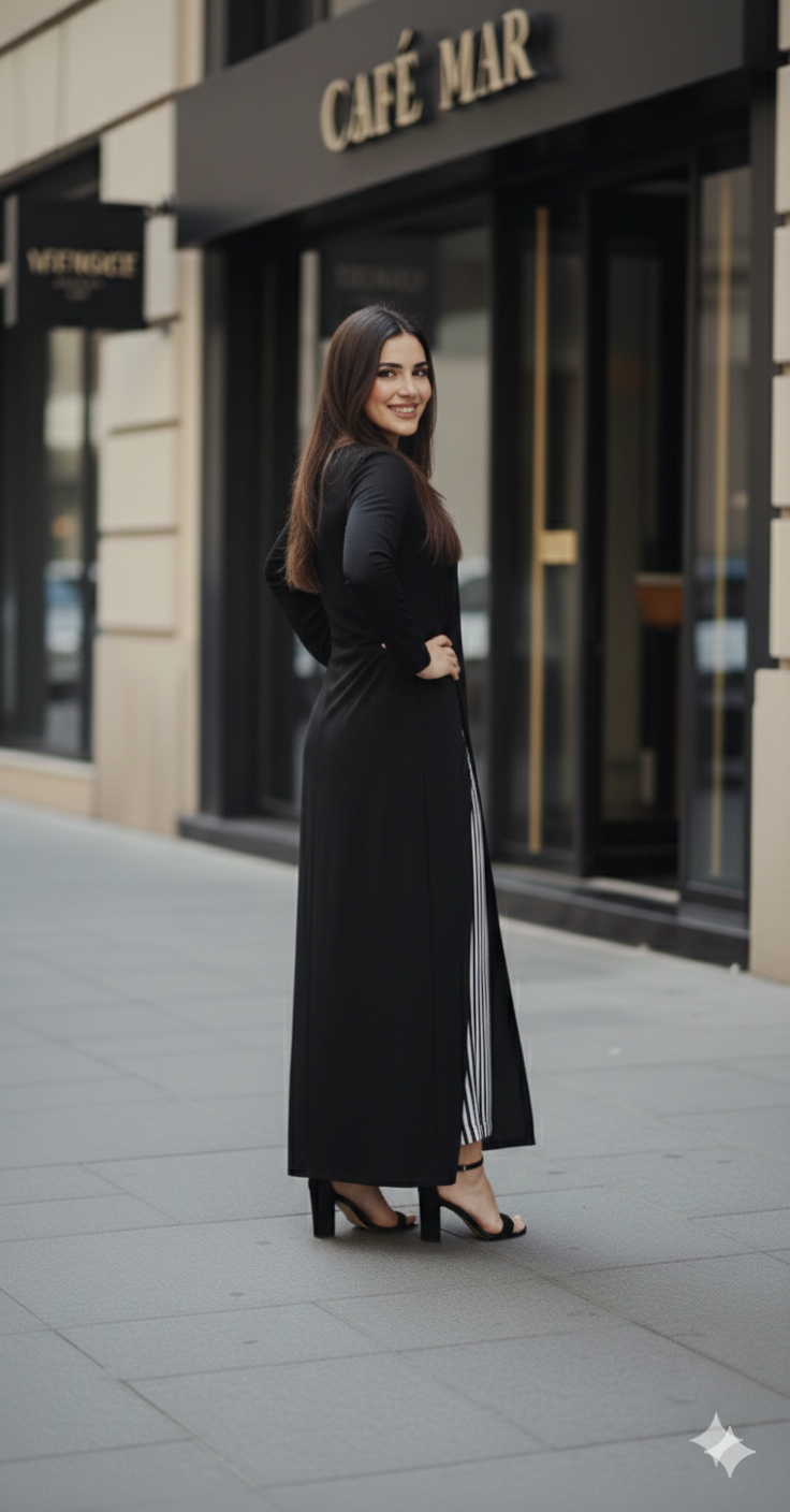 Black Slit Top