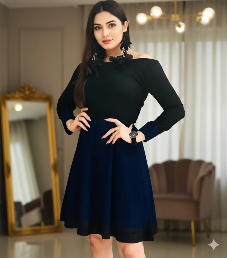 Black Haider Moss Dress