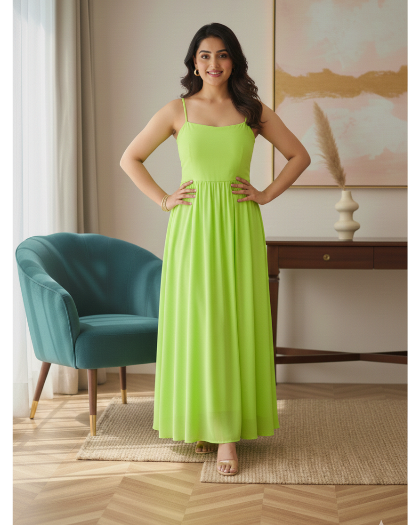Neon Georgette Maxi
