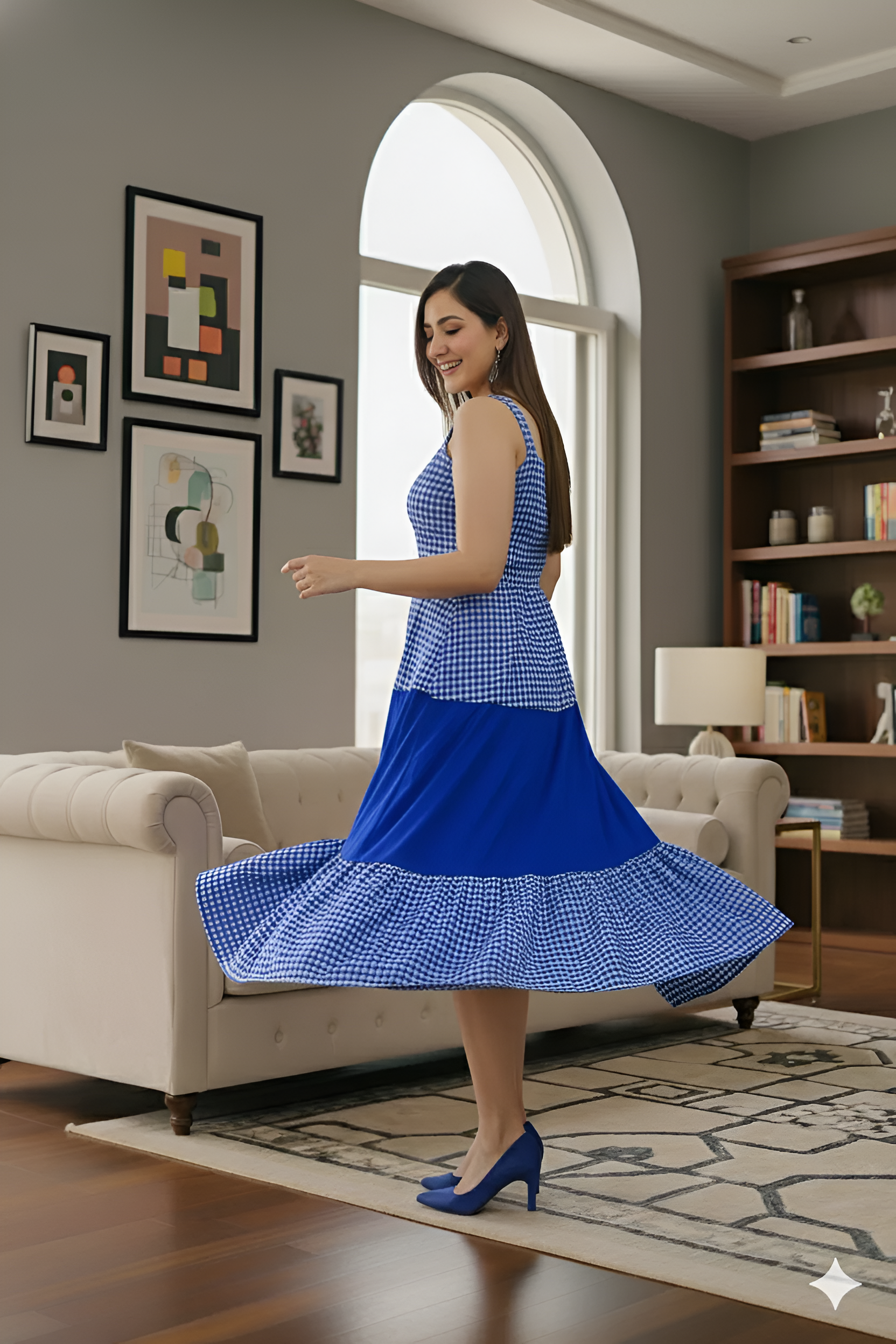 Blue Cotton Midi