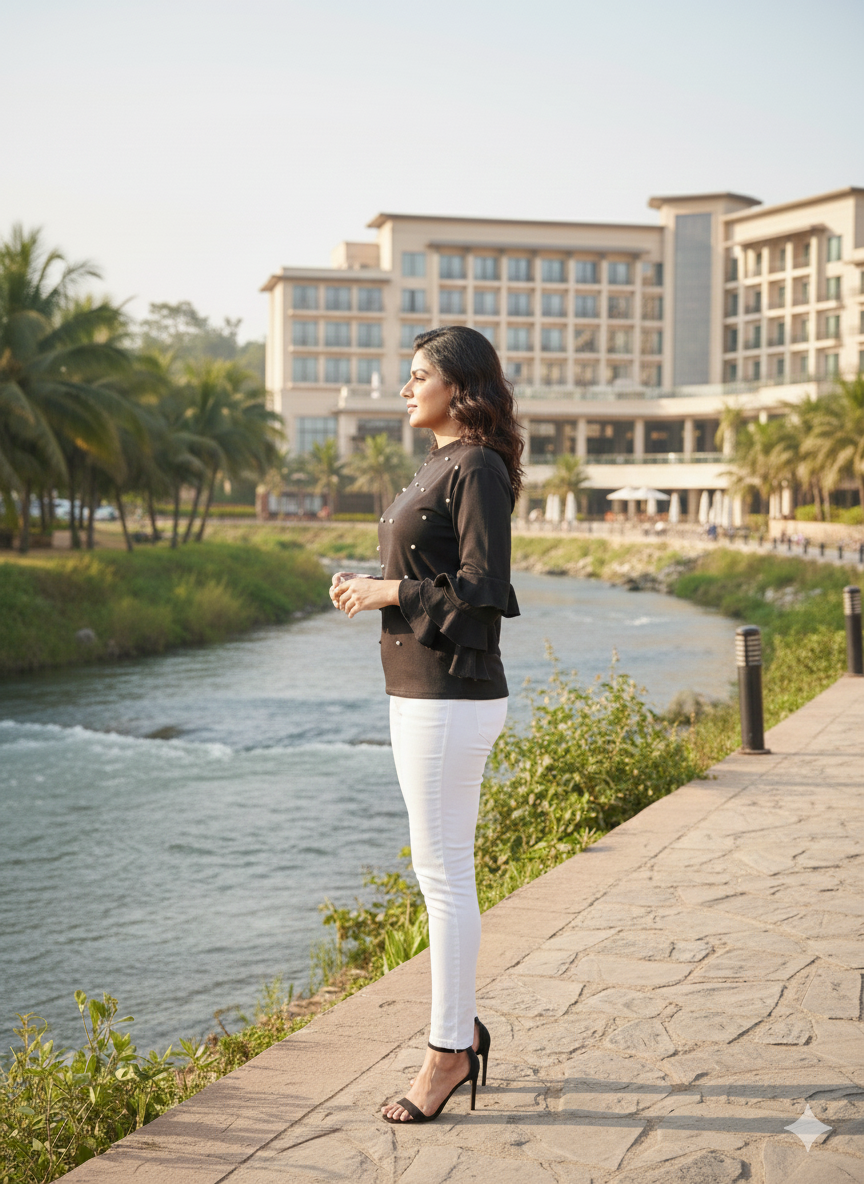 Black Pearl Woollen Top