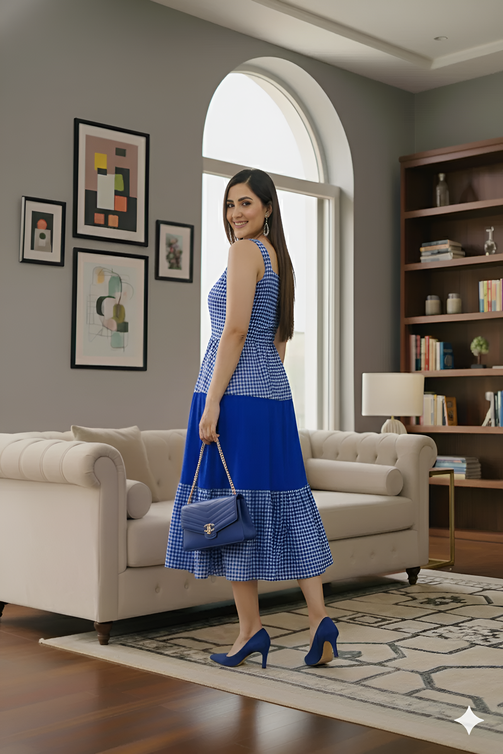 Blue Cotton Midi