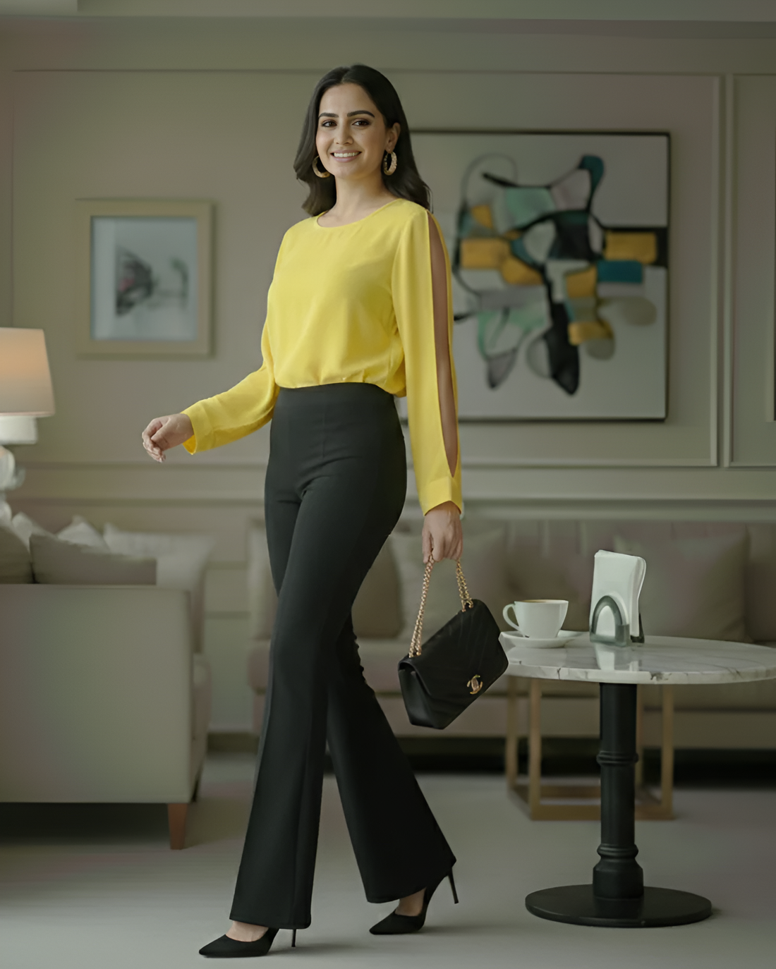 Yellow Georgette Top