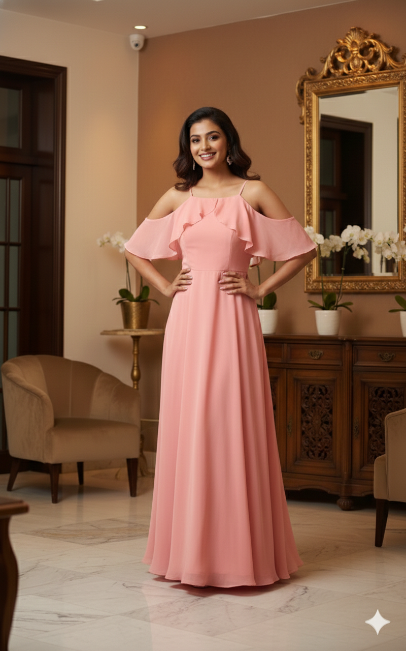 Baby Pink Flare Maxi