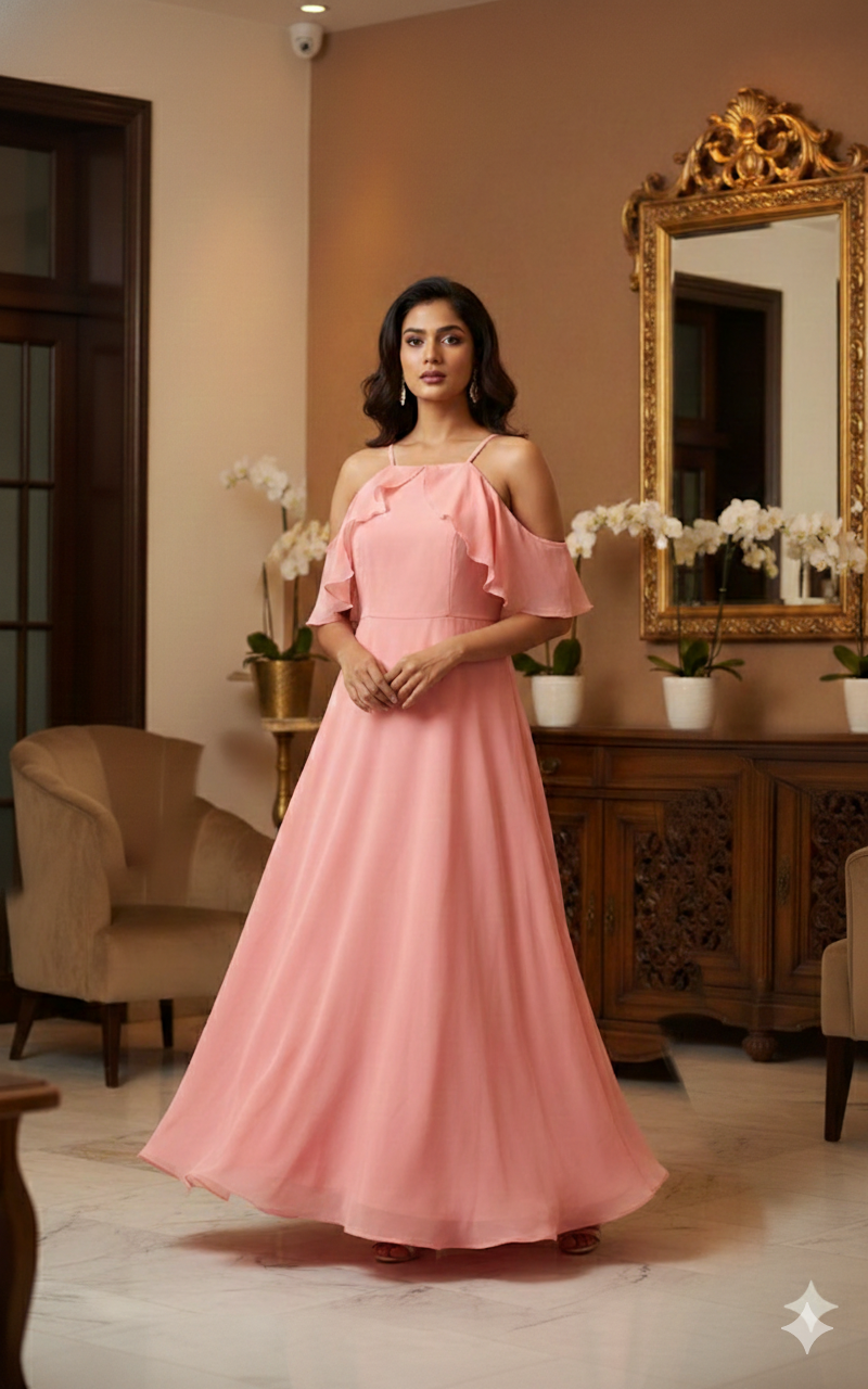 Baby Pink Flare Maxi