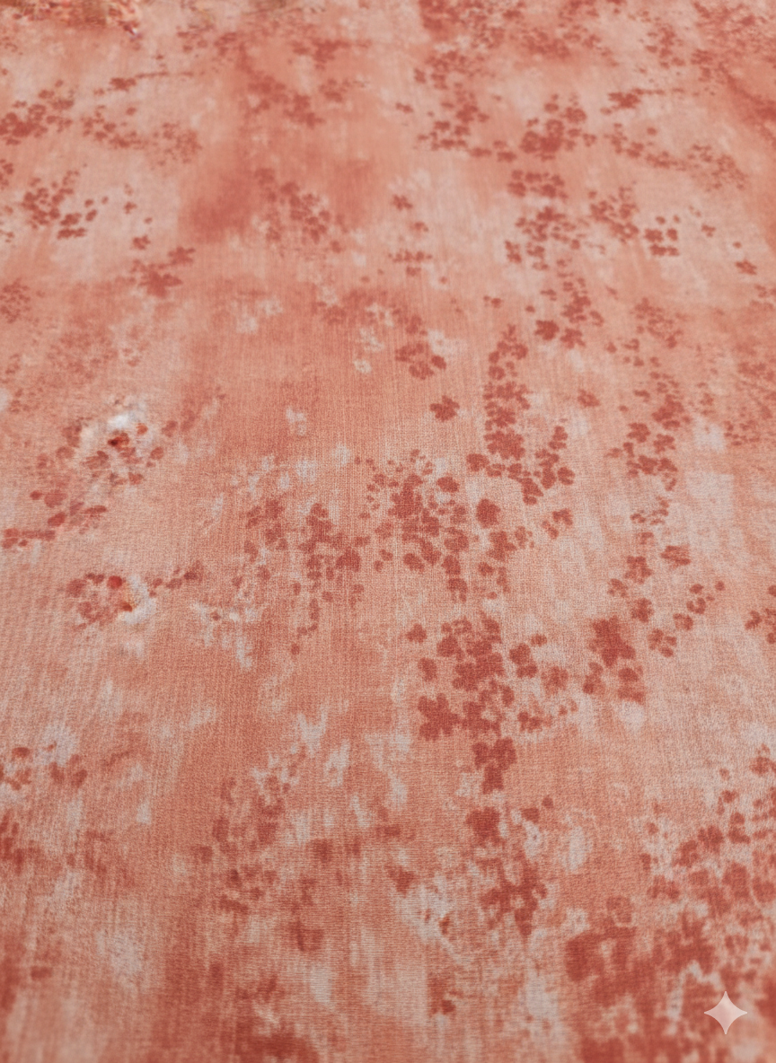 Peach Abstract Print Chiffon Fabric | Lakhina Couture - Look 2