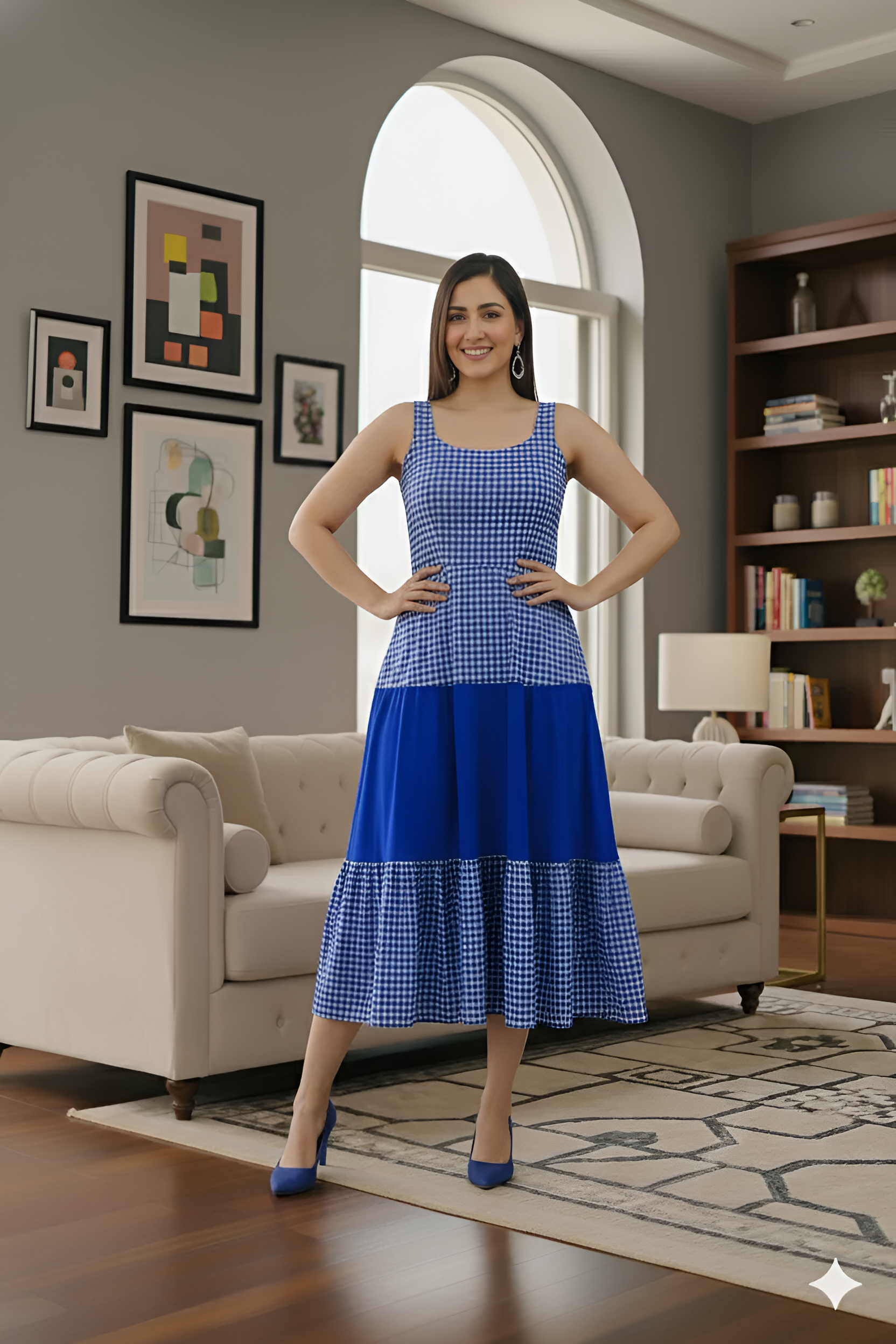 Blue Cotton Midi