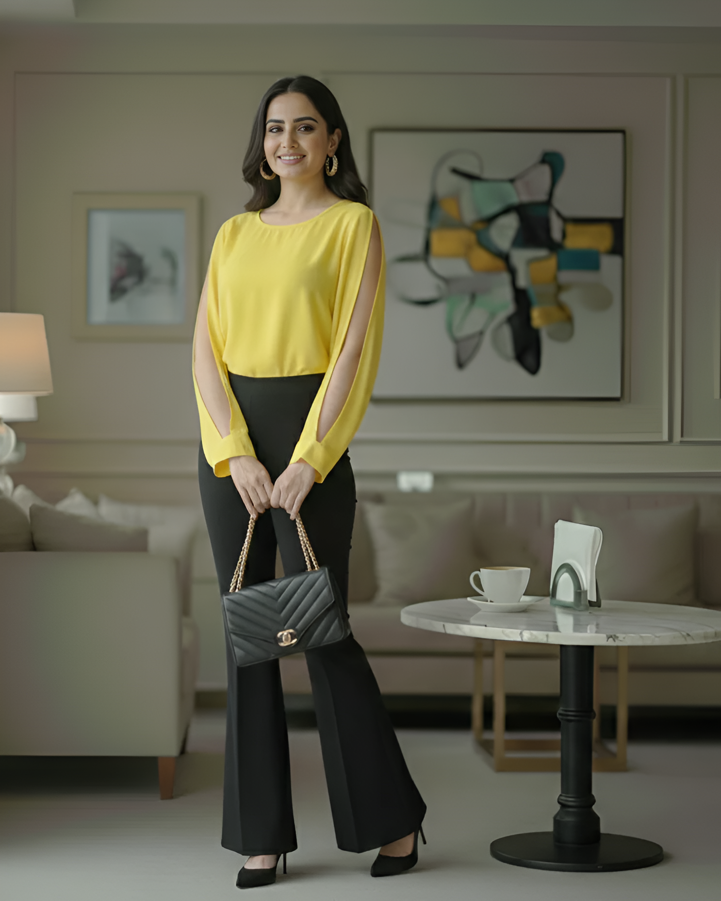 Yellow Georgette Top