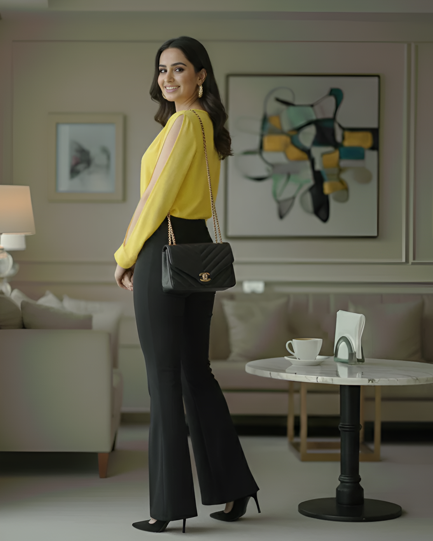 Yellow Georgette Top
