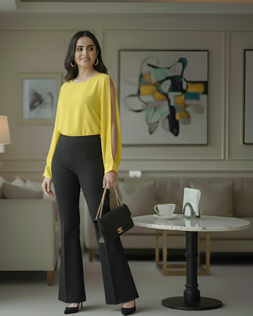 Yellow Georgette Top