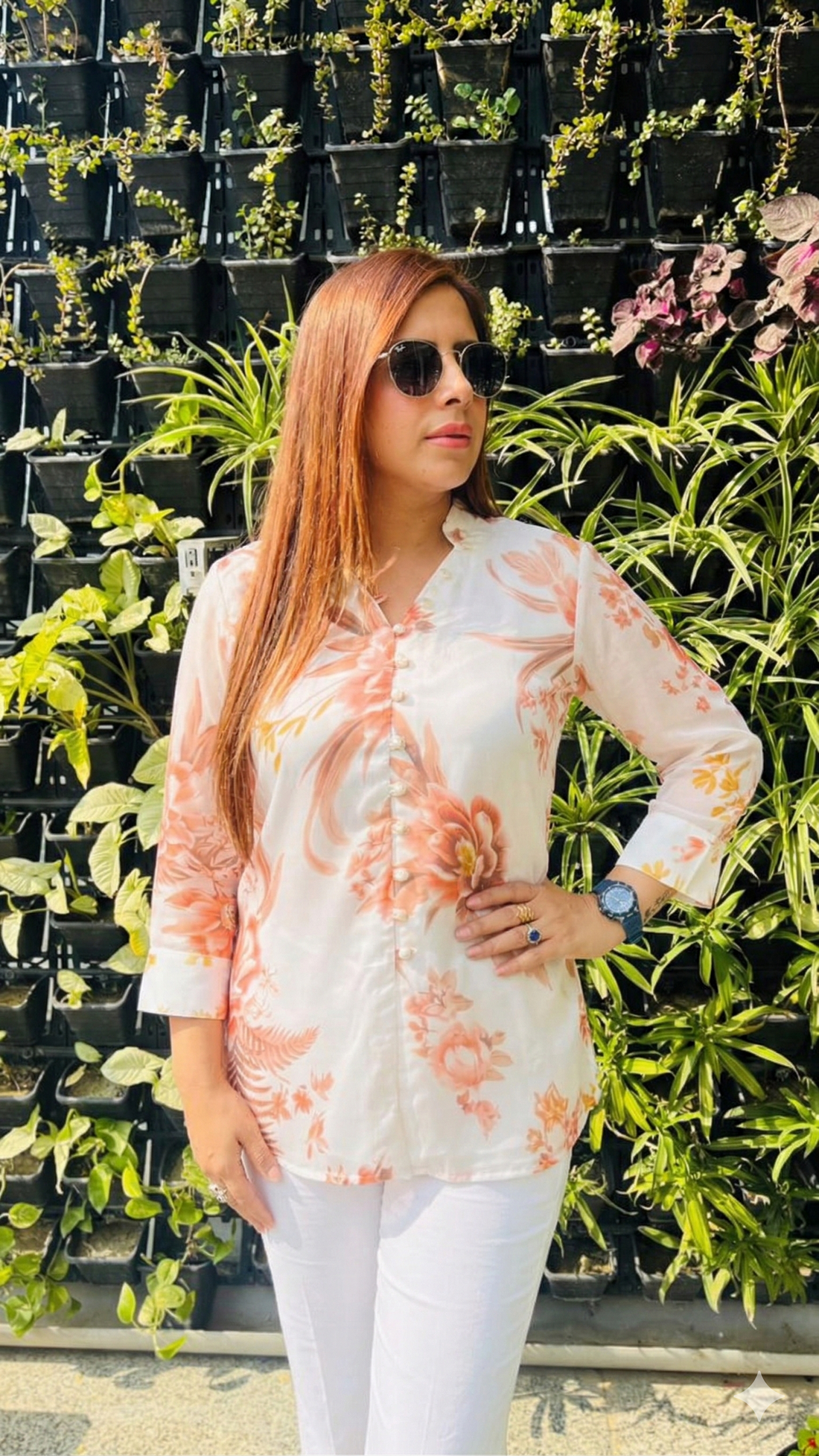 Cream Floral Top