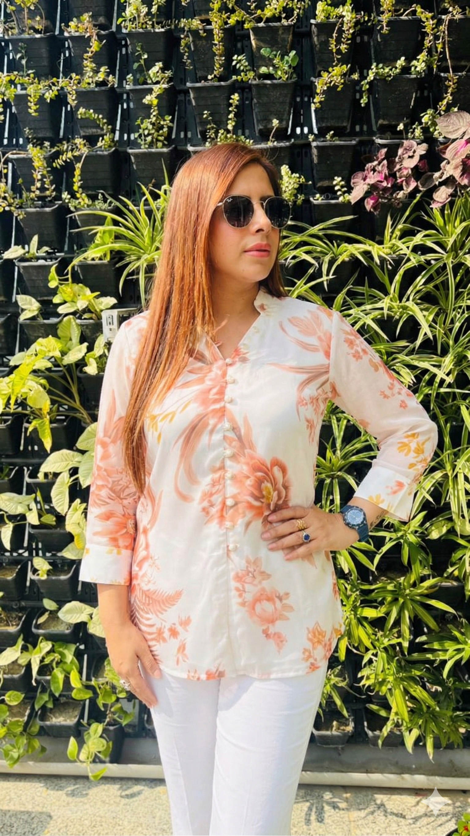 Cream Floral Top