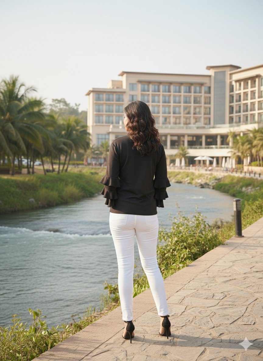 Black Pearl Woollen Top