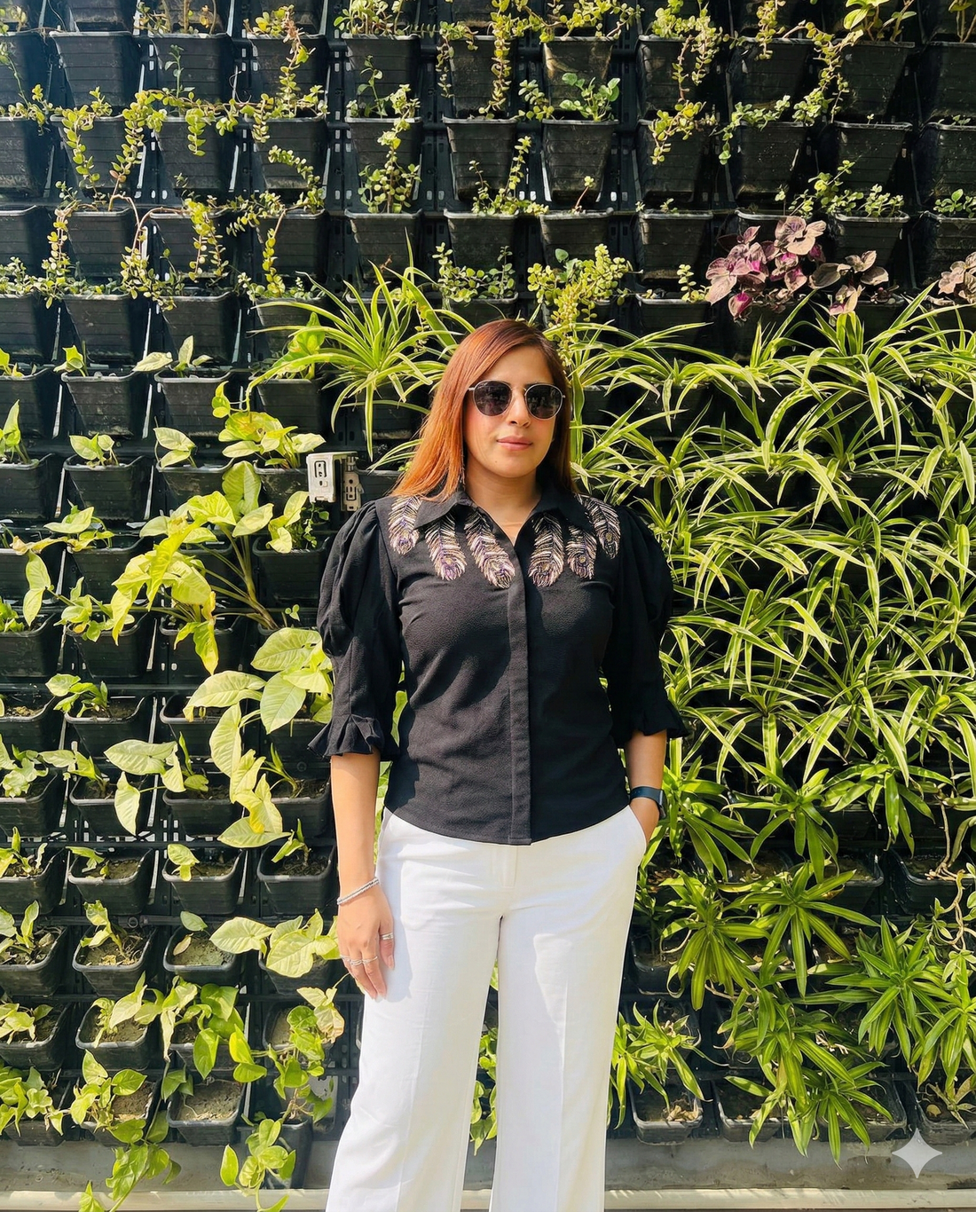 Black Embroidered Top