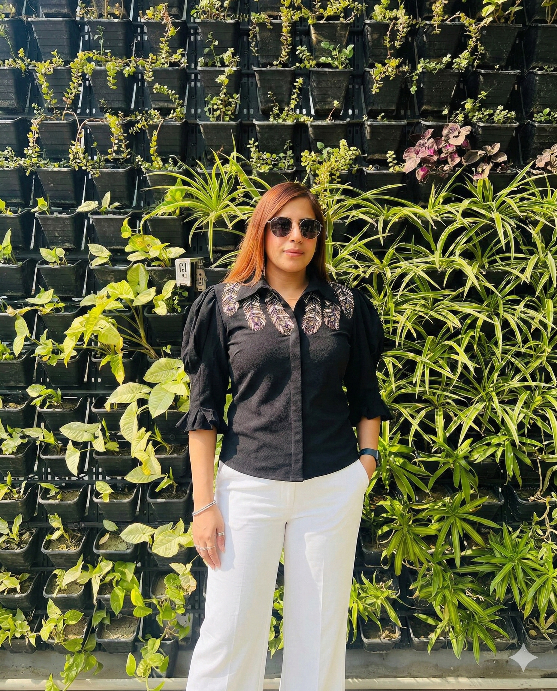 Black Embroidered Top