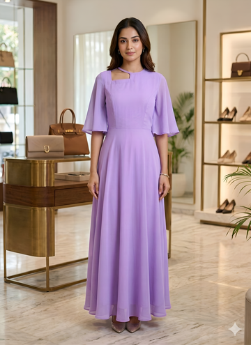 Solid Lavender Maxi Dress