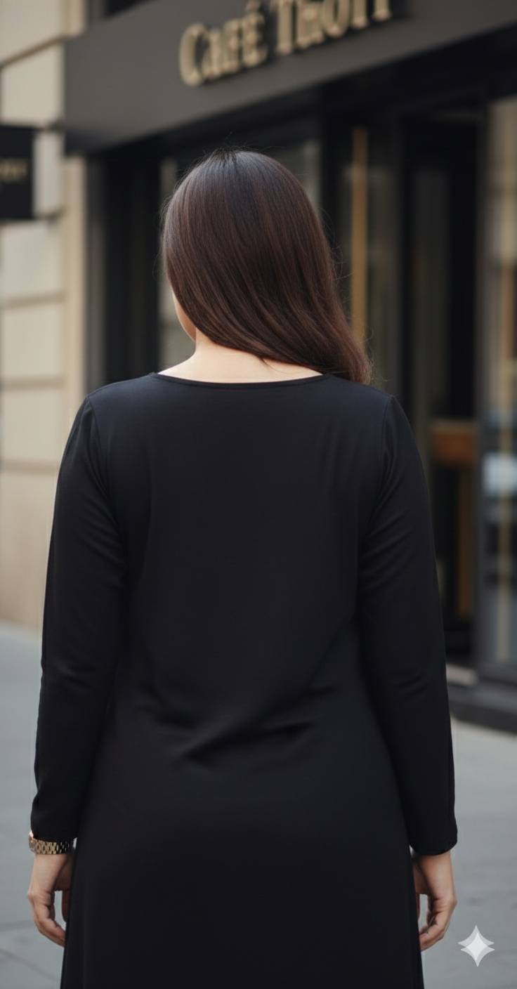 Black Slit Top