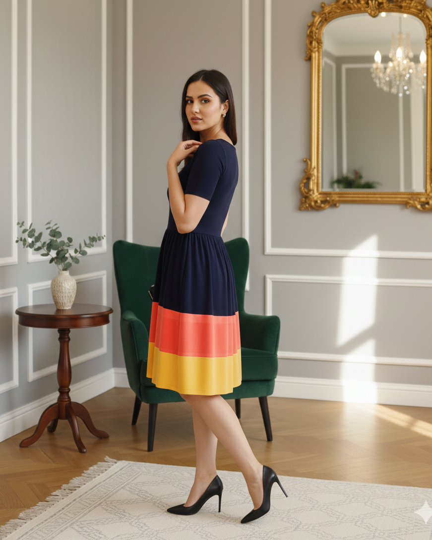 Trio Colour Dress