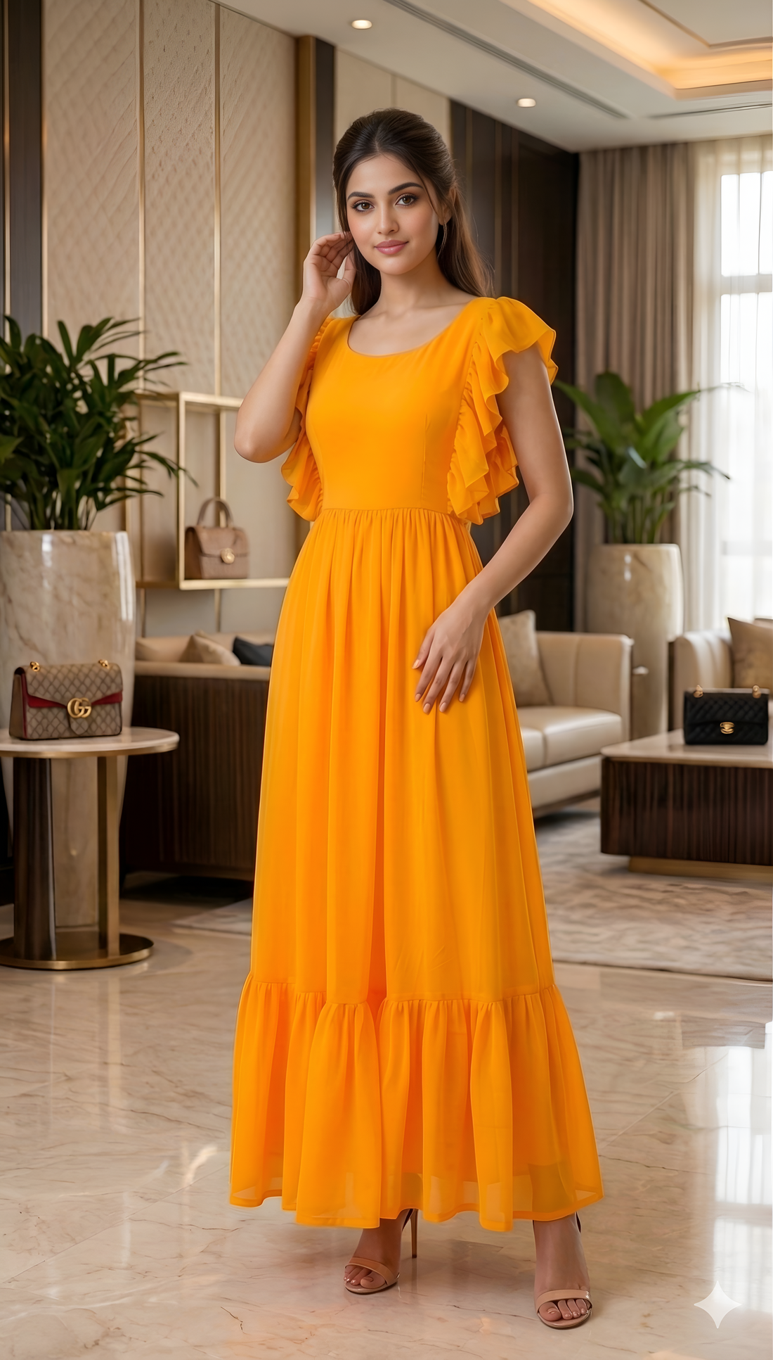 Yellow Ruffle Maxi