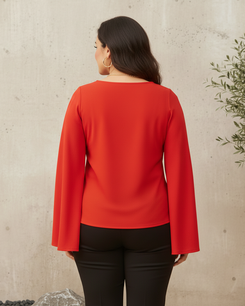 Red Crepe Top