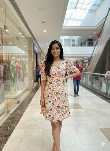 Multi Floral Flower Dress