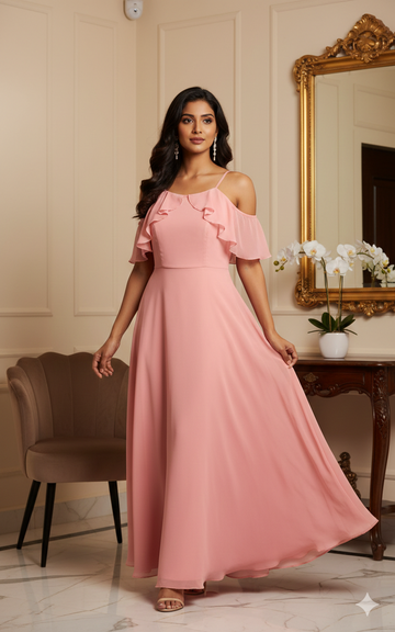 Baby Pink Flare Maxi