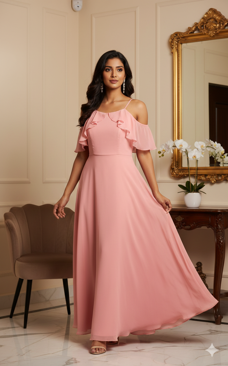 Baby Pink Flare Maxi
