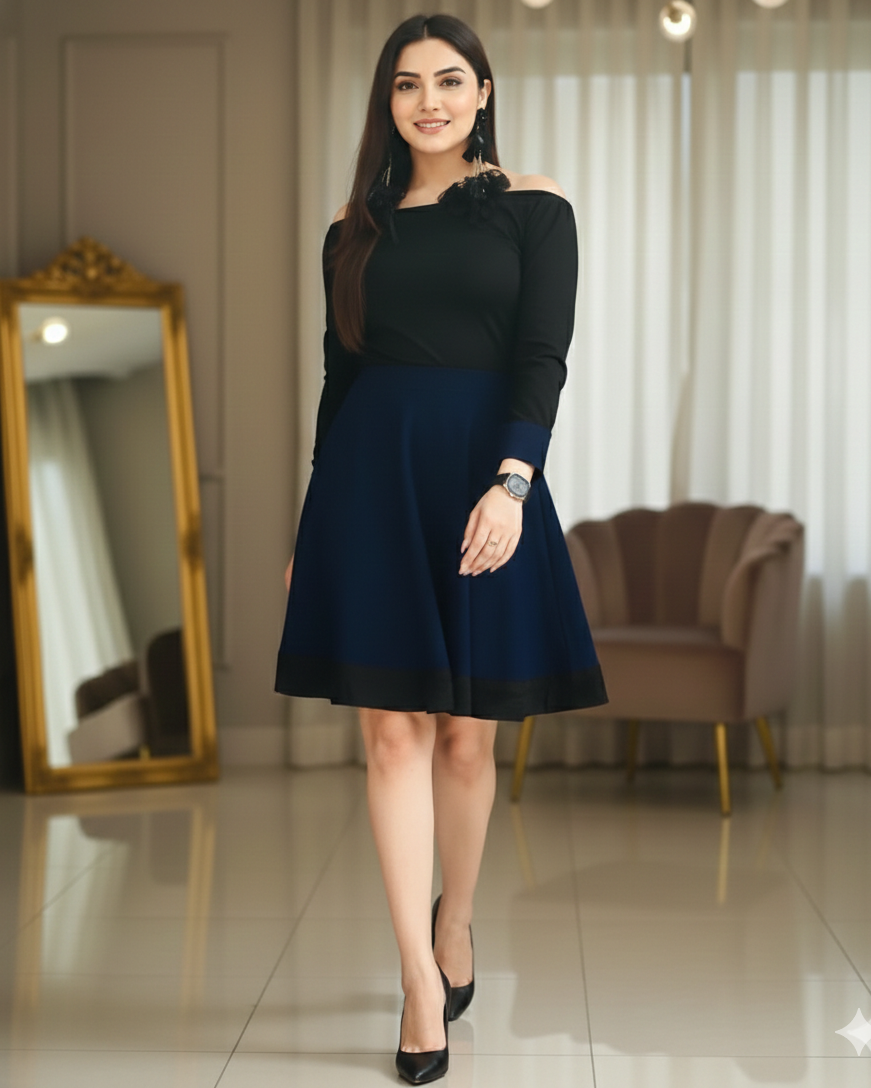 Black Haider Moss Dress