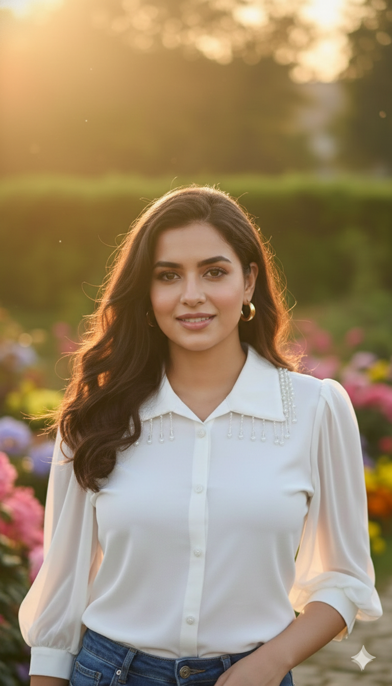 Pearl Drop Elegance Shirt Top