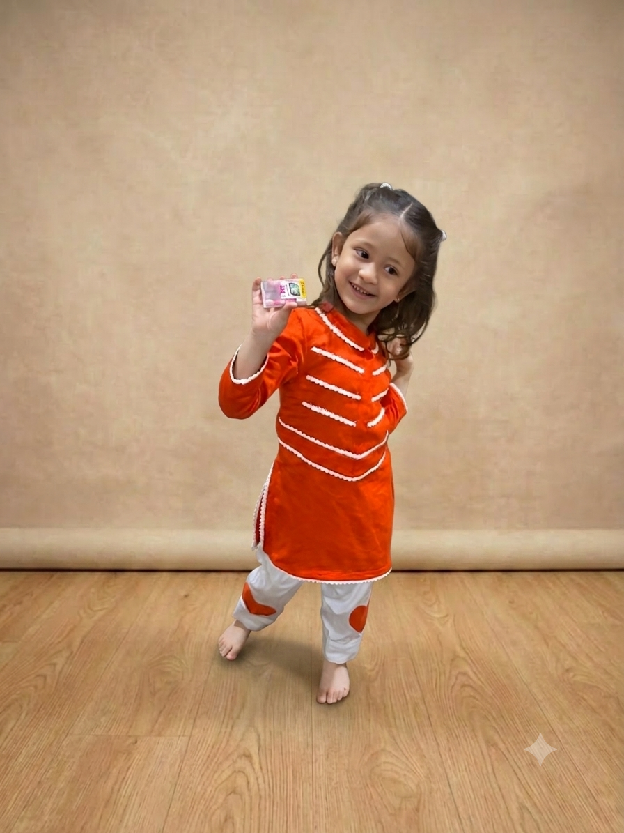 Sunlit Charm Orange Kurta Set