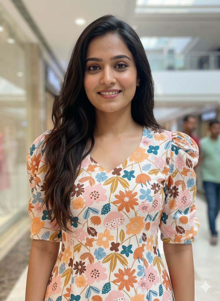 Multi Floral Flower Dress