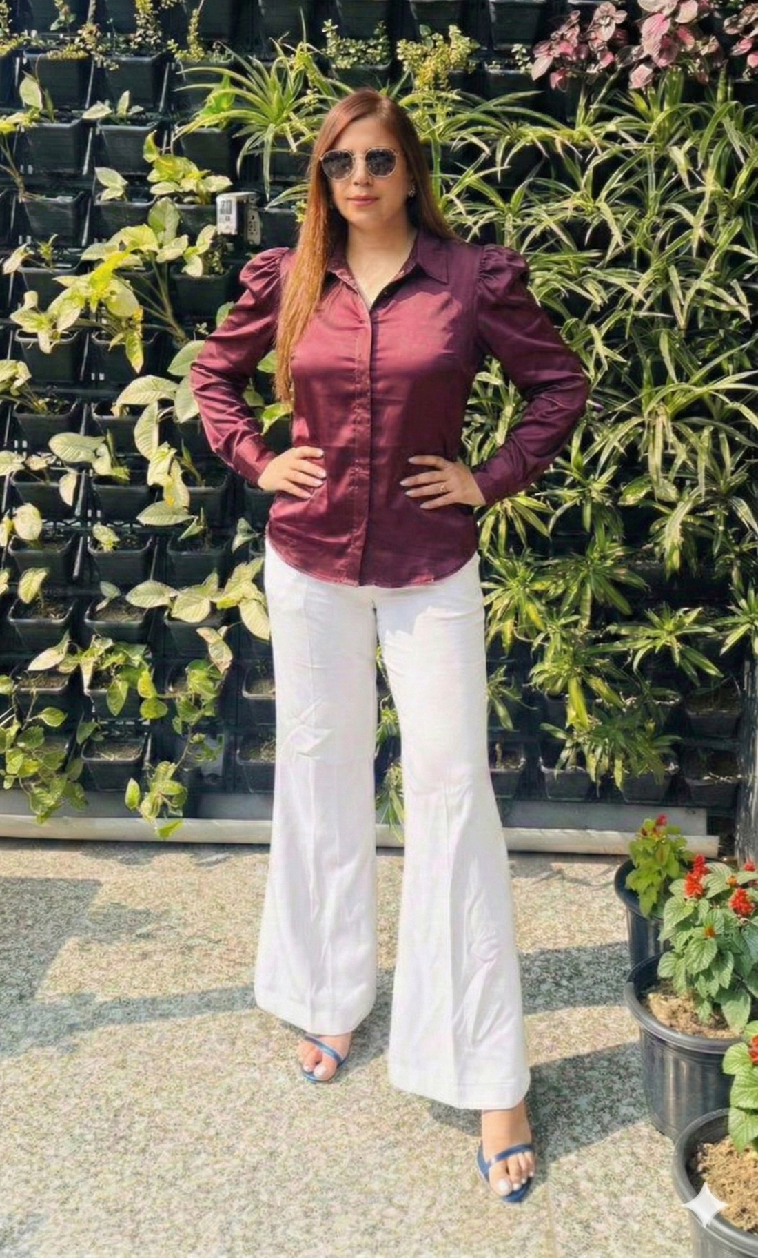 Maroon Italian Satin Top