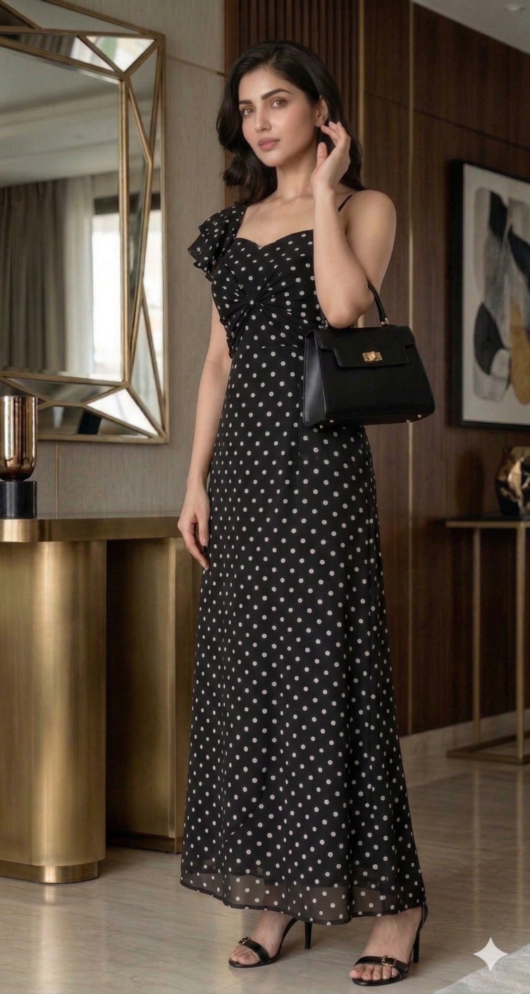 Black Polka Dot Maxi
