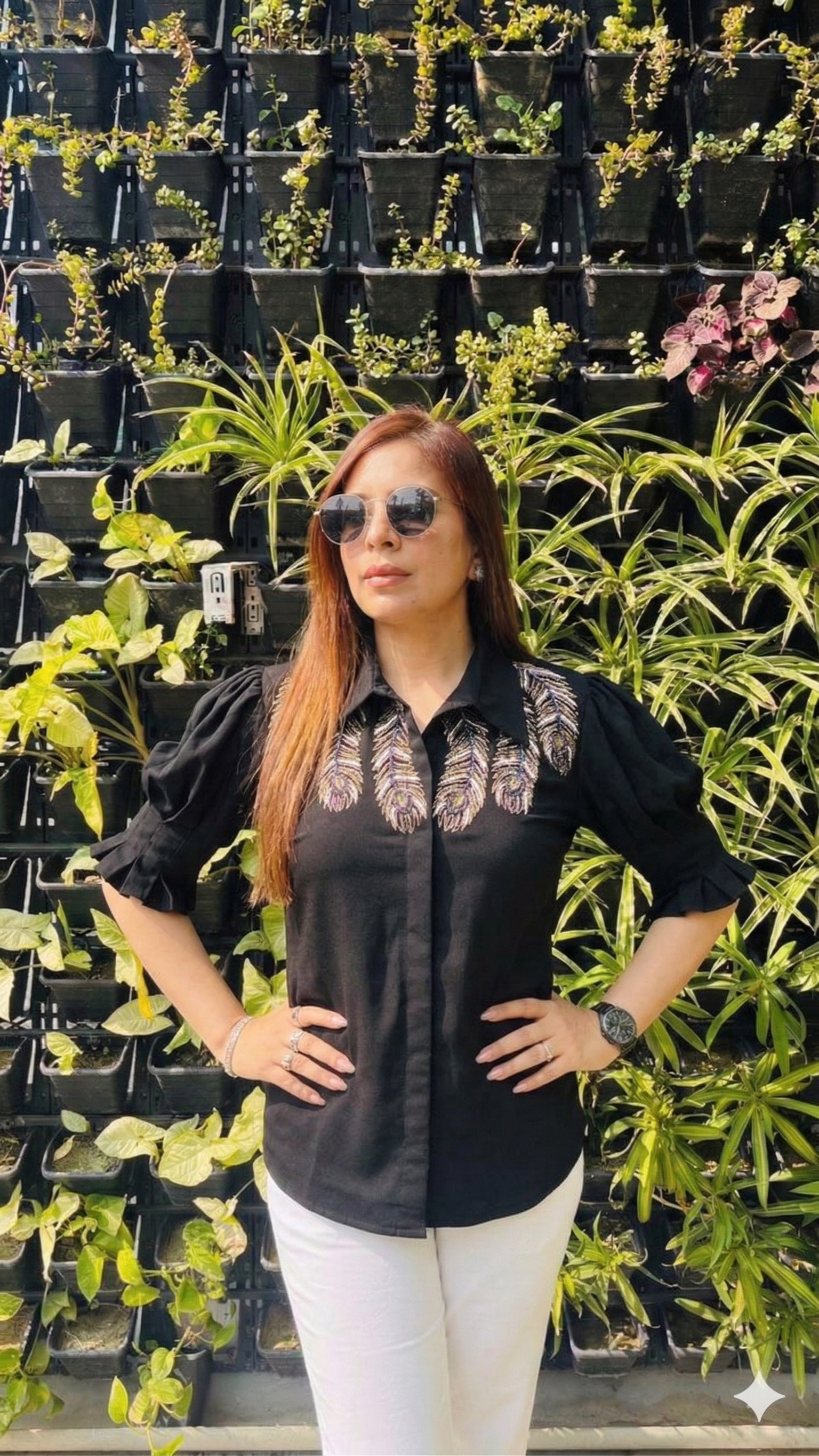Black Embroidered Top