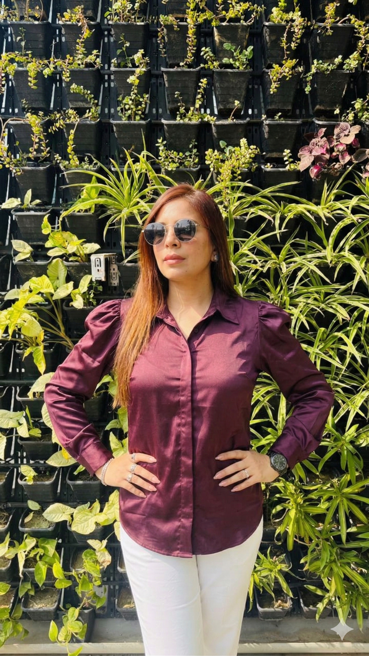 Maroon Italian Satin Top