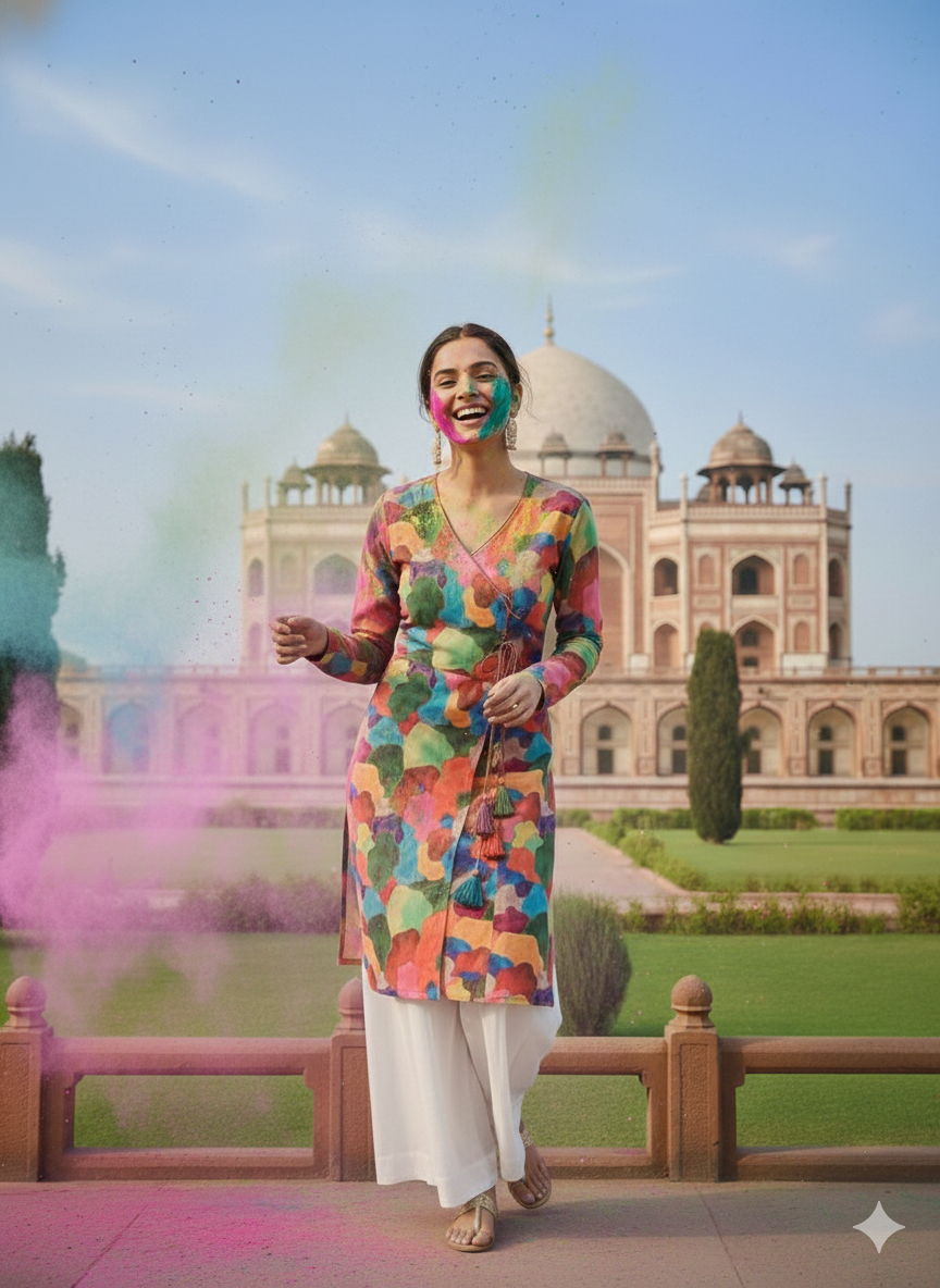 Lakhina Couture Holi Special Multicolor Designer Kurti