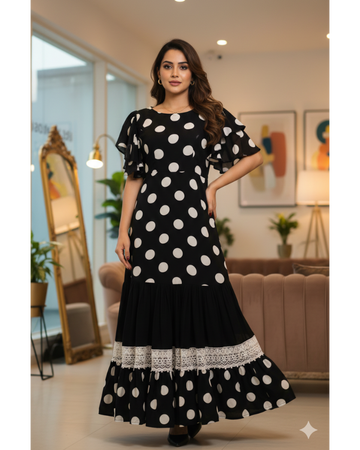 B/W Polka Dot Maxi