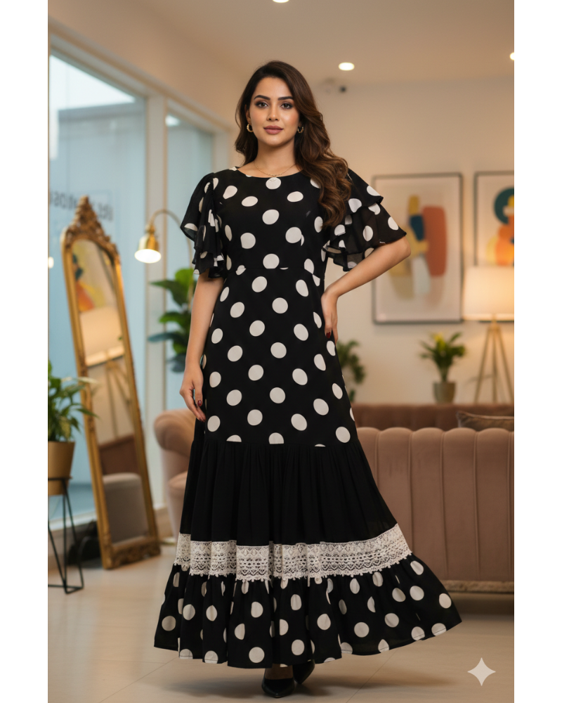 B/W Polka Dot Maxi